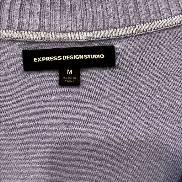 Express Design Studio Lavender V Neck Sweater Medium - Picture 3 of 4